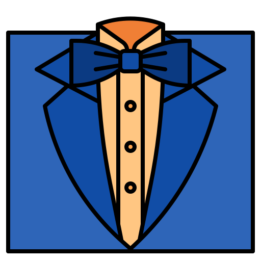 corbata de moño Generic Outline Color icono