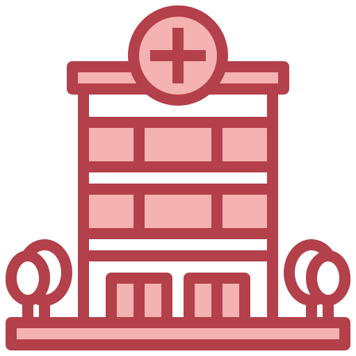 Hospital building Surang Red icon