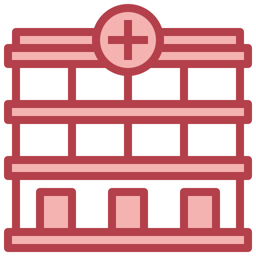 Hospital building Surang Red icon