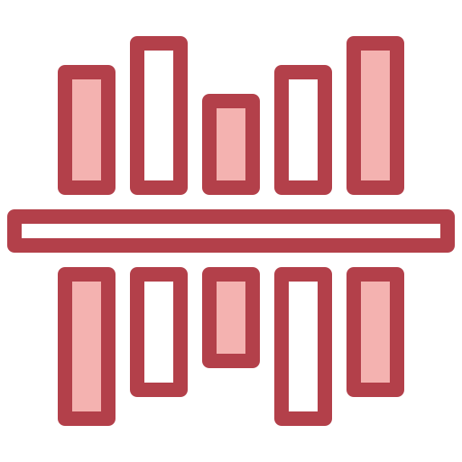 Bar graph Surang Red icon