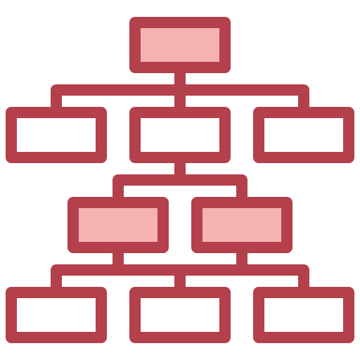 Hierarchical structure Surang Red icon