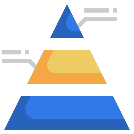 grafico a piramide Surang Flat icona