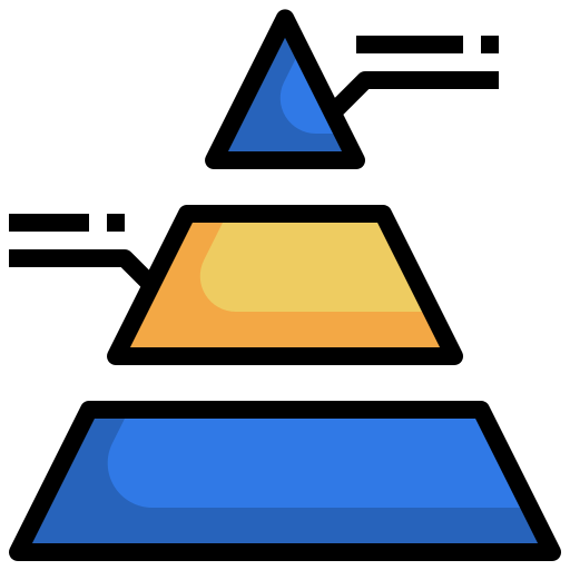 grafico a piramide Surang Lineal Color icona