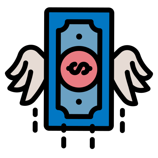 Flying money Generic Outline Color icon