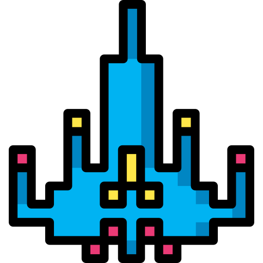 space invaders Basic Miscellany Lineal Color icon