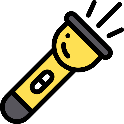 Flashlight Detailed Rounded Lineal color icon