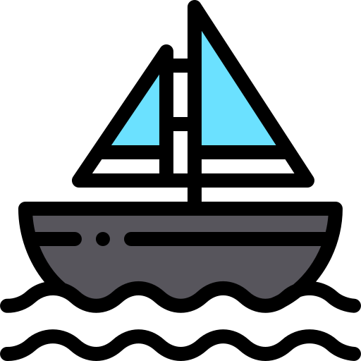 Sailboat Detailed Rounded Lineal color icon