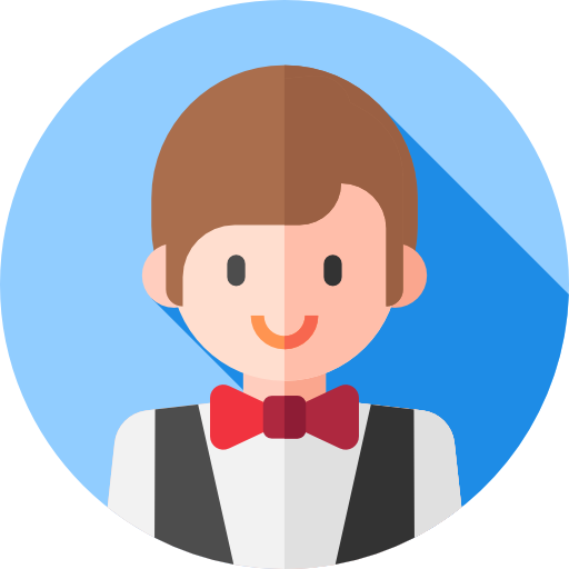 Waiter Flat Circular Flat icon