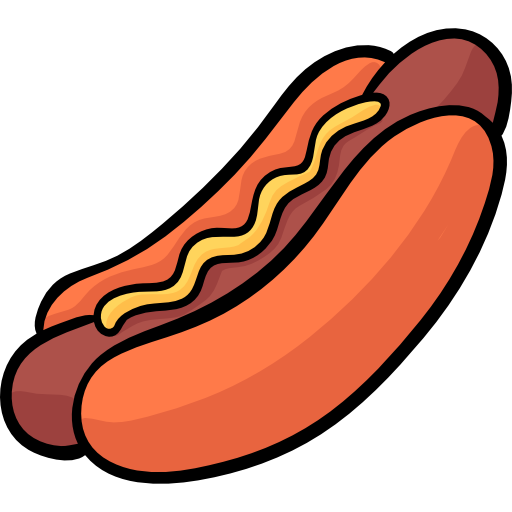 hotdog Hand Drawn Color icoon