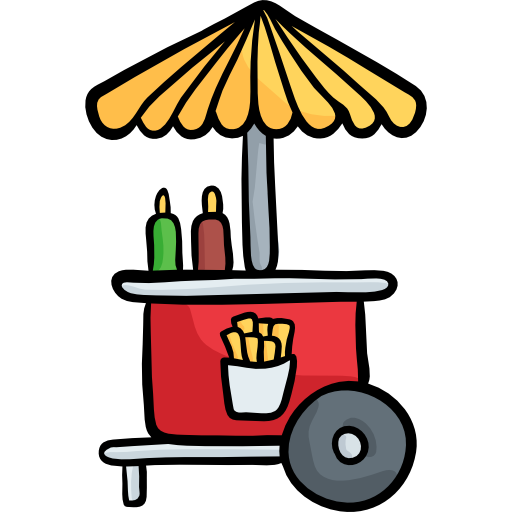 Food stall Hand Drawn Color icon