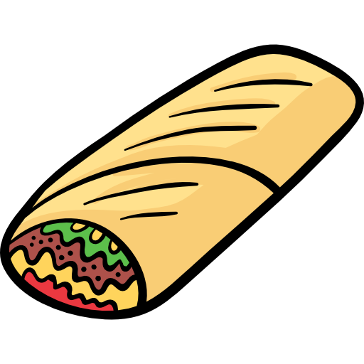 shawarma Hand Drawn Color ikona