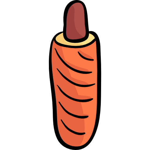 hot dog Hand Drawn Color ikona