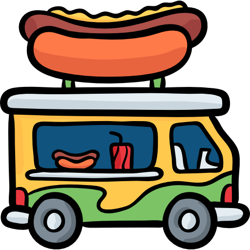 camión de comida Hand Drawn Color icono