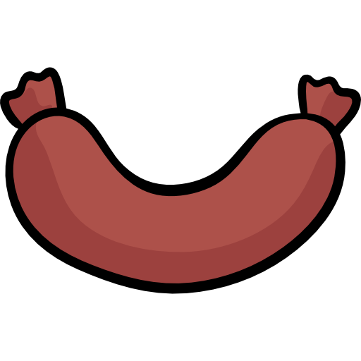 Sausage Hand Drawn Color icon