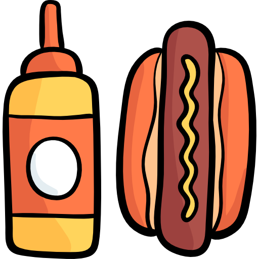 hot-dog Hand Drawn Color Icône