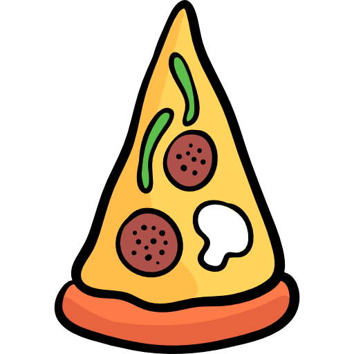 fetta di pizza Hand Drawn Color icona