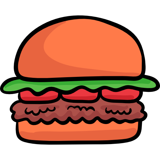 burger Hand Drawn Color icon