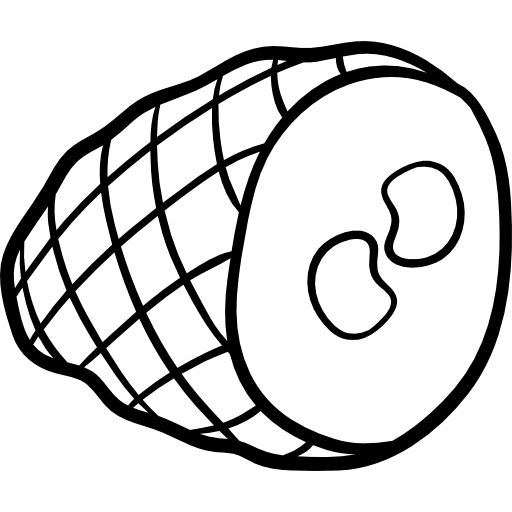 prosciutto Hand Drawn Black icona