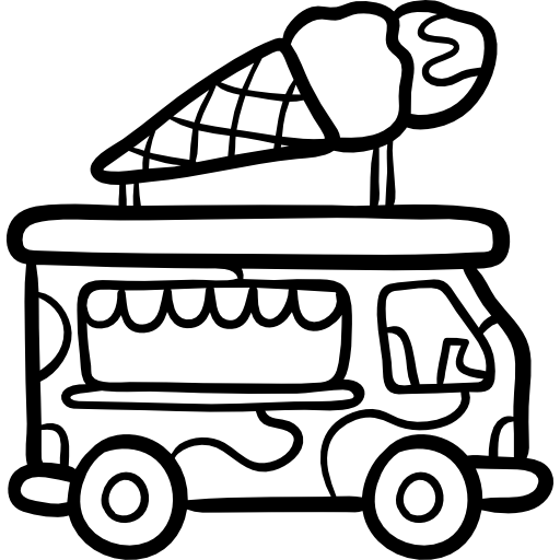 eiswagen Hand Drawn Black icon