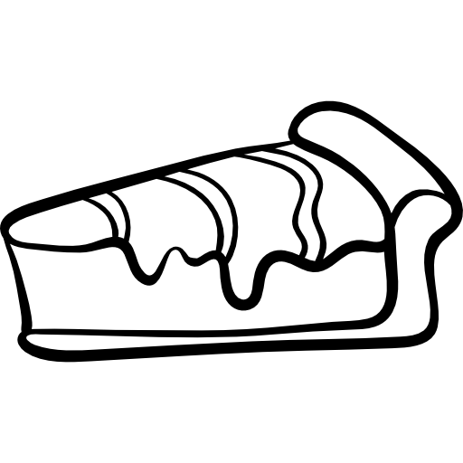 pedazo de pastel Hand Drawn Black icono