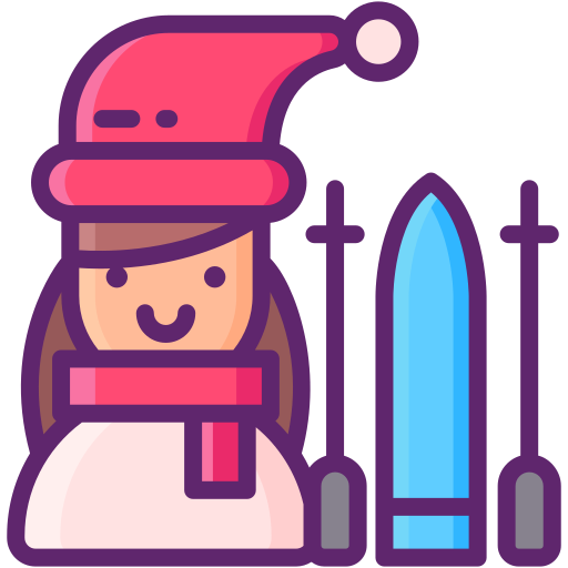 Skier Flaticons Lineal Color icon