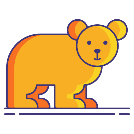 niedźwiedź Flaticons Lineal Color ikona
