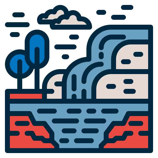 Waterfall Generic Outline Color icon