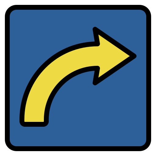 우회전 Generic Outline Color icon