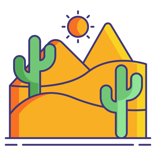 deserto Flaticons Lineal Color icona