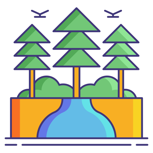 숲 Flaticons Lineal Color icon