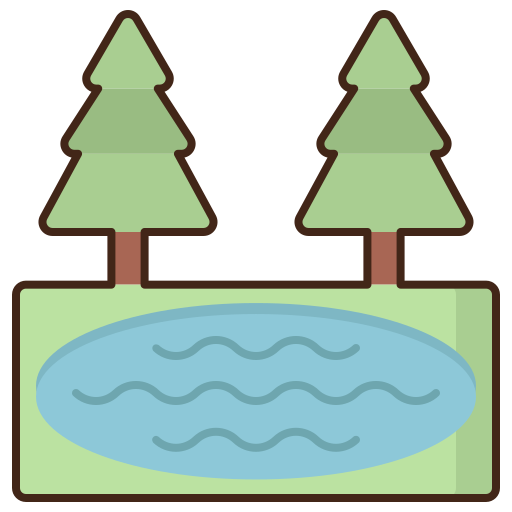 jezioro Flaticons Lineal Color ikona