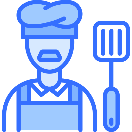 szef kuchni Coloring Blue ikona
