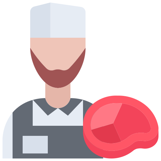 Butcher Coloring Flat icon