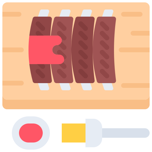 Ribs Coloring Flat icon