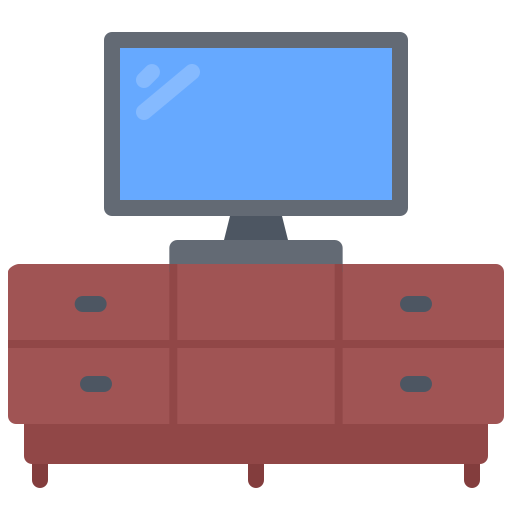 mesa de televisión Coloring Flat icono