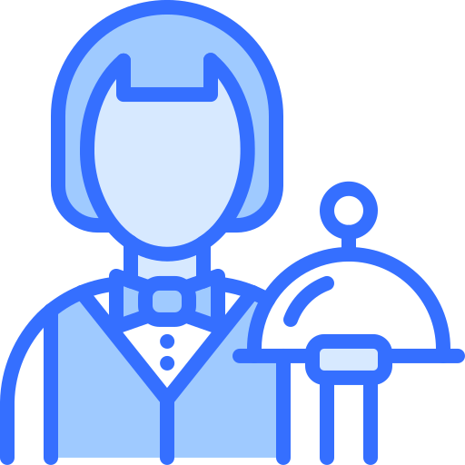 Waiter Coloring Blue icon