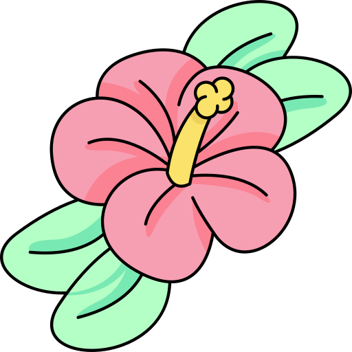 Hibiscus Generic Thin Outline Color icon