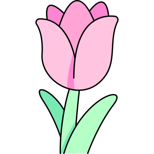 Tulip Generic Thin Outline Color icon