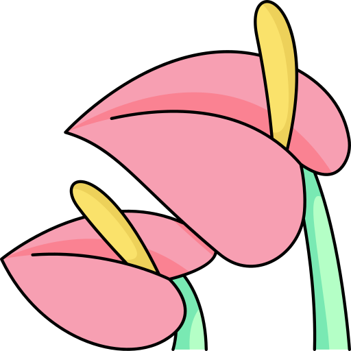 Anthurium Generic Thin Outline Color icon