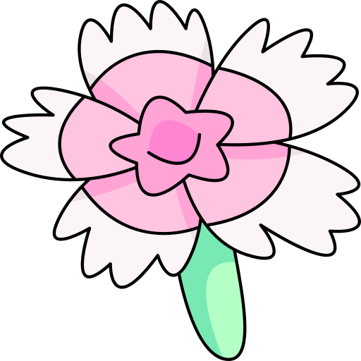 Fringed dianthus Generic Thin Outline Color icon