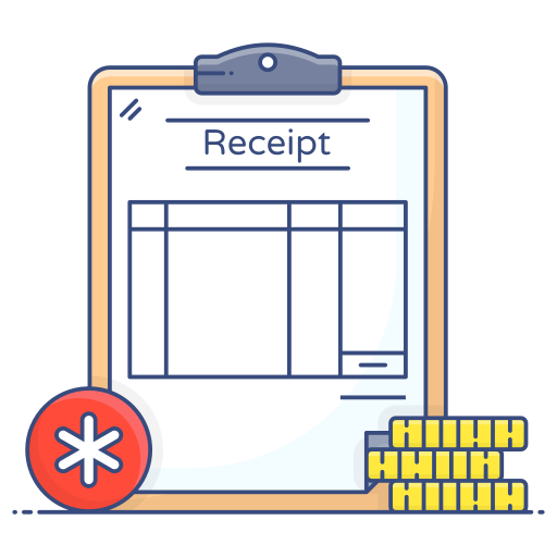 Receipt Generic Thin Outline Color icon