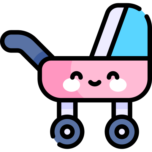poussette de bébé Kawaii Lineal color Icône
