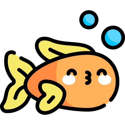 poisson Kawaii Lineal color Icône