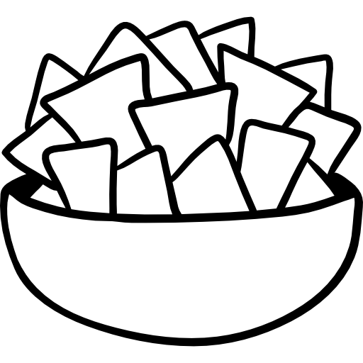 nachos Hand Drawn Black icono
