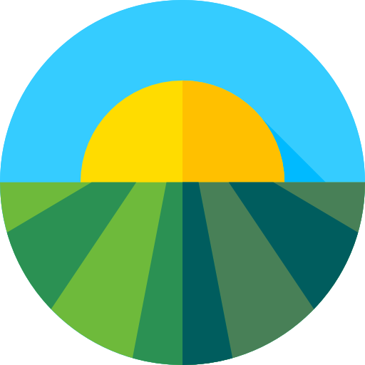 zonsondergang Flat Circular Flat icoon
