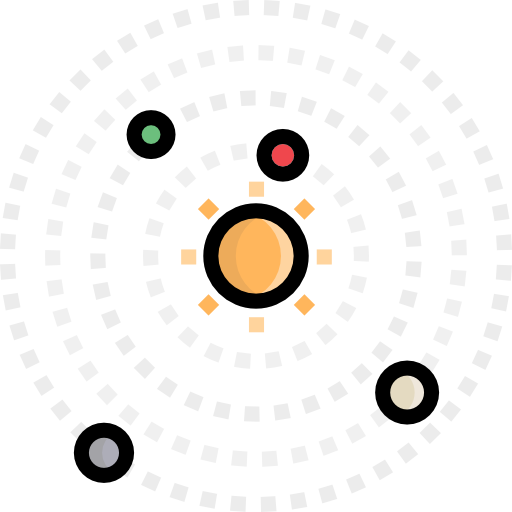 太陽系 Detailed Straight Lineal color icon