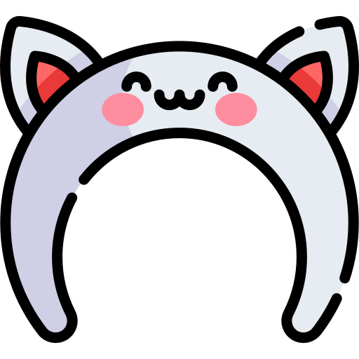 Кошачьи уши Kawaii Lineal color иконка