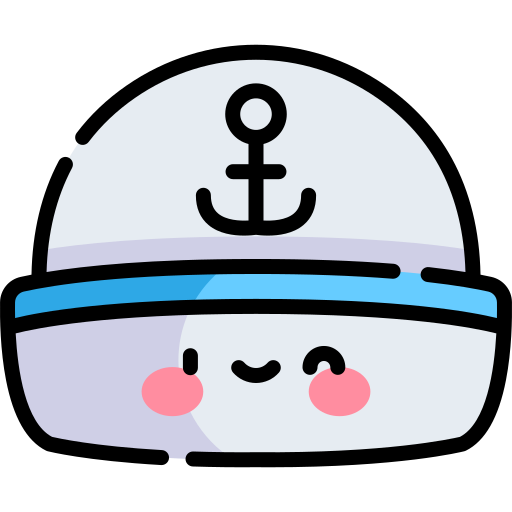 Sailor hat Kawaii Lineal color icon