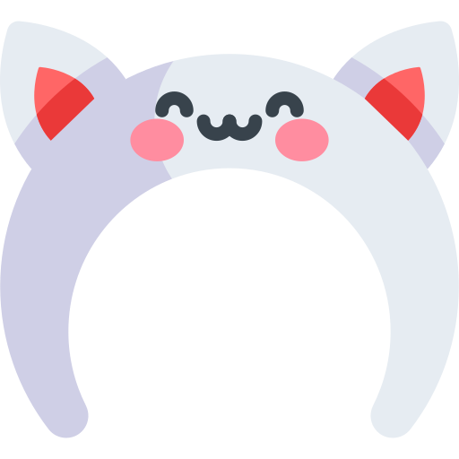 orejas de gato Kawaii Flat icono