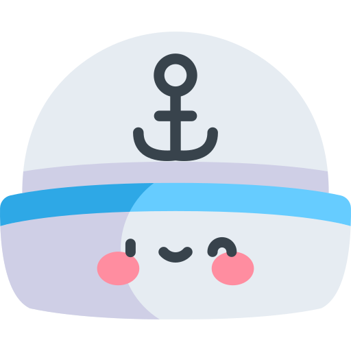 sombrero marinero Kawaii Flat icono